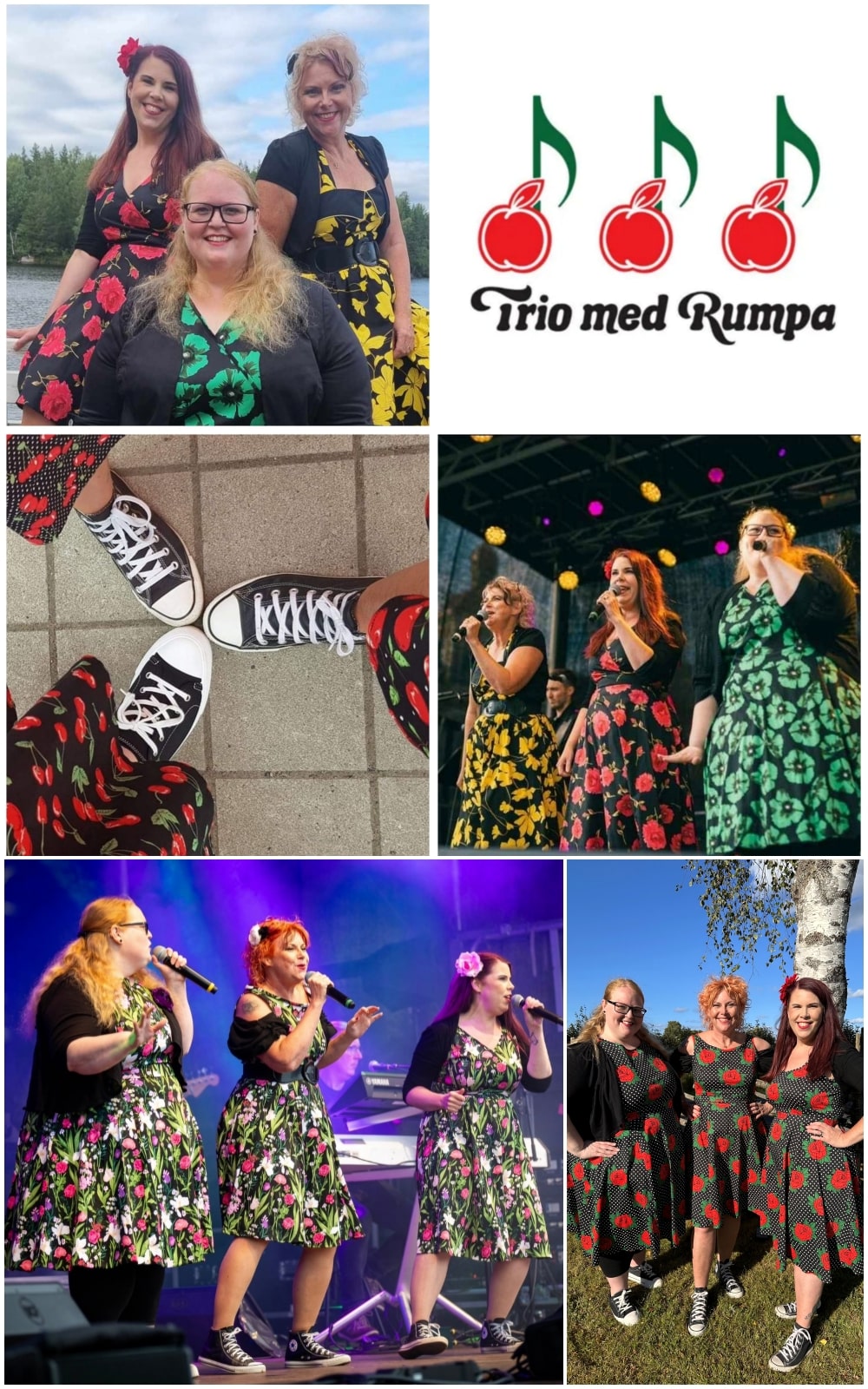 Trio sång med rumpa